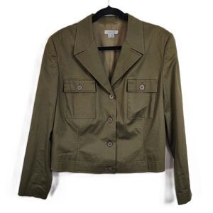 STUDIO JAX Blazer 14 Large Women's Button-Up Long Sleeve Short Jacket